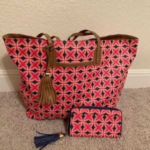 Stella and Dot Large Tote and matching wallet
